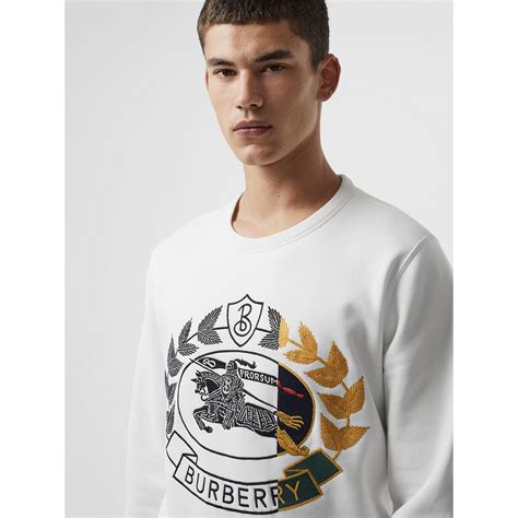 burberry embroidered crest jersey sweatshirt|EKD Cotton Sweatshirt in Silt .